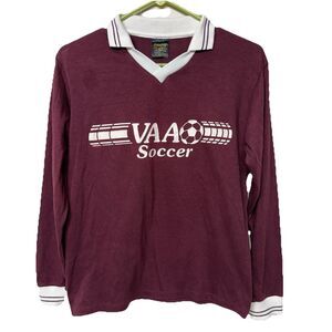 Vtg 80s Swingster Tag Soccer Jersey VAA #6 Youth XL Women S USA Made EUC